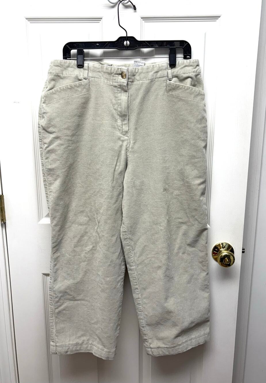 Talbots Pants Corduroys Vintage Gauchos Off White Wide Leg Cropped, Size 16